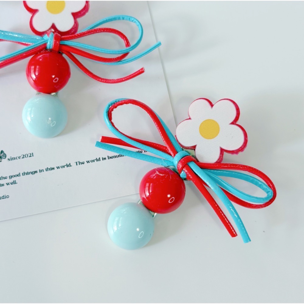 𝓨𝓪𝓷𝓰𝓑𝓲🕊️【多巴胺可愛滴油花朵蝴蝶結髮夾】 V434-細節圖4