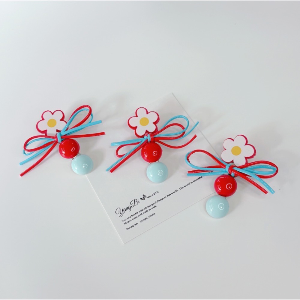 𝓨𝓪𝓷𝓰𝓑𝓲🕊️【多巴胺可愛滴油花朵蝴蝶結髮夾】 V434-細節圖5