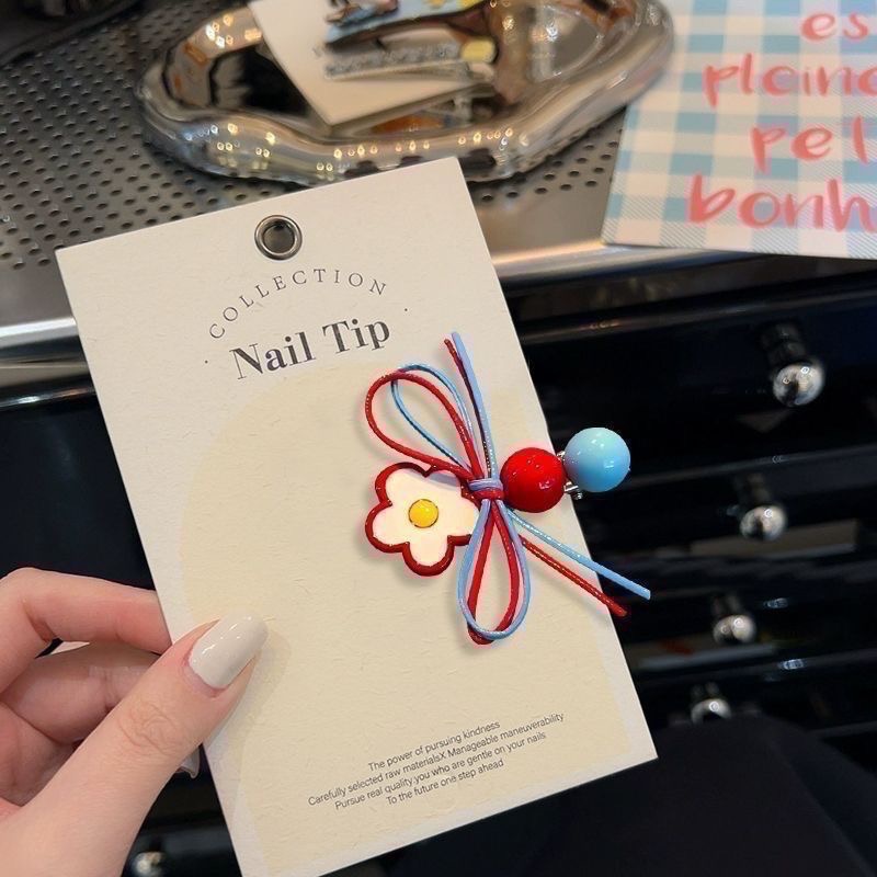 𝓨𝓪𝓷𝓰𝓑𝓲🕊️【多巴胺可愛滴油花朵蝴蝶結髮夾】 V434-細節圖2