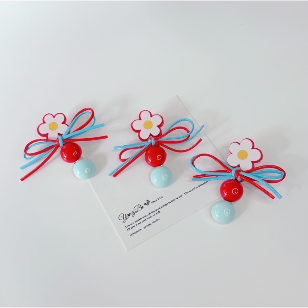 𝓨𝓪𝓷𝓰𝓑𝓲🕊️【多巴胺可愛滴油花朵蝴蝶結髮夾】 V434-細節圖5