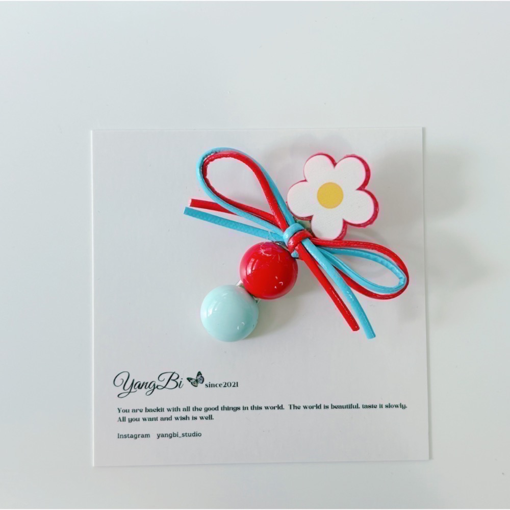 𝓨𝓪𝓷𝓰𝓑𝓲🕊️【多巴胺可愛滴油花朵蝴蝶結髮夾】 V434-細節圖6