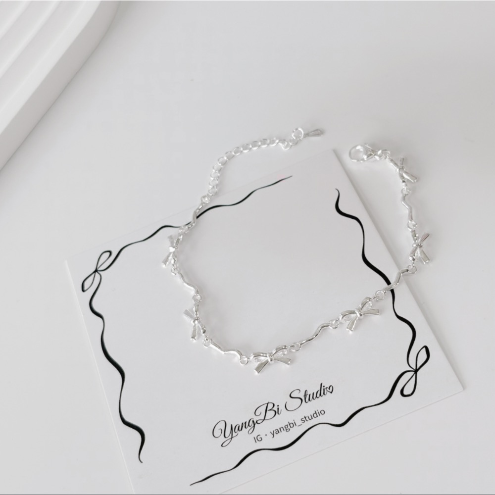 𝓨𝓪𝓷𝓰𝓑𝓲🕊️925銀【閨蜜手鍊】【絲帶蝴蝶結手鍊】 Y875-細節圖3