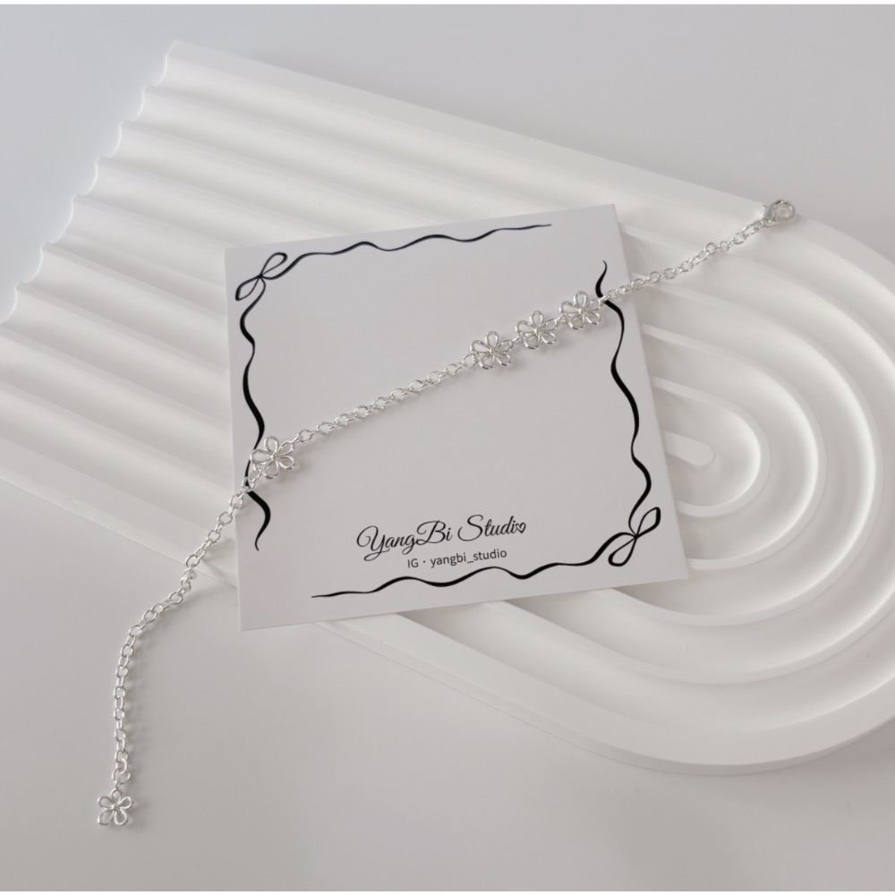 𝓨𝓪𝓷𝓰𝓑𝓲🕊️925純銀【溫柔日常】【銀色綻放小花手鍊】 Y877-細節圖2