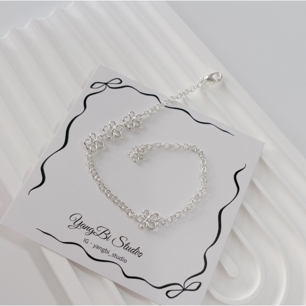 𝓨𝓪𝓷𝓰𝓑𝓲🕊️925純銀【溫柔日常】【銀色綻放小花手鍊】 Y877-細節圖4