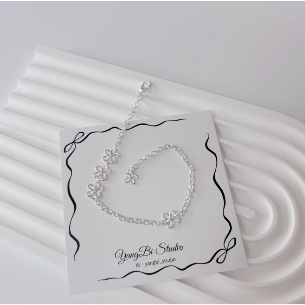𝓨𝓪𝓷𝓰𝓑𝓲🕊️925純銀【溫柔日常】【銀色綻放小花手鍊】 Y877-細節圖8