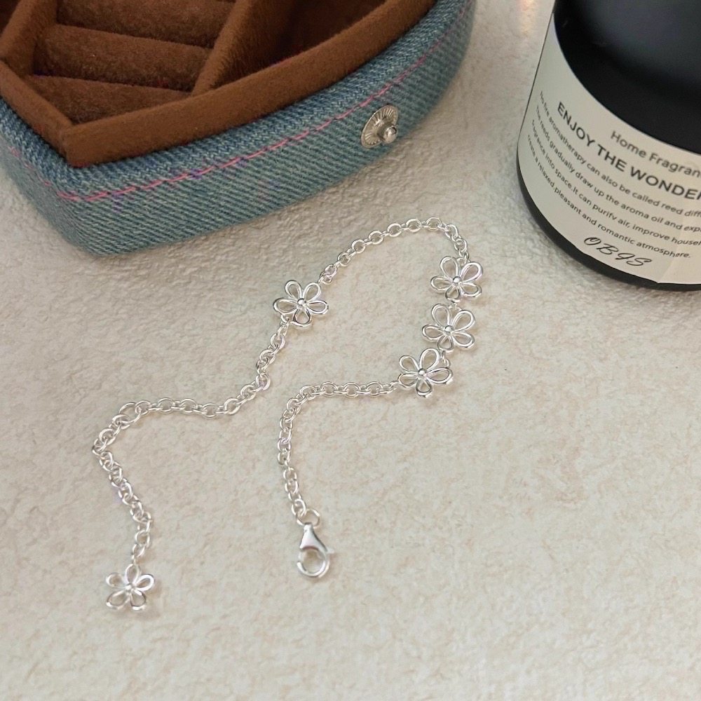 𝓨𝓪𝓷𝓰𝓑𝓲🕊️925【溫柔日常】【銀色綻放小花手鍊】 Y877-細節圖6