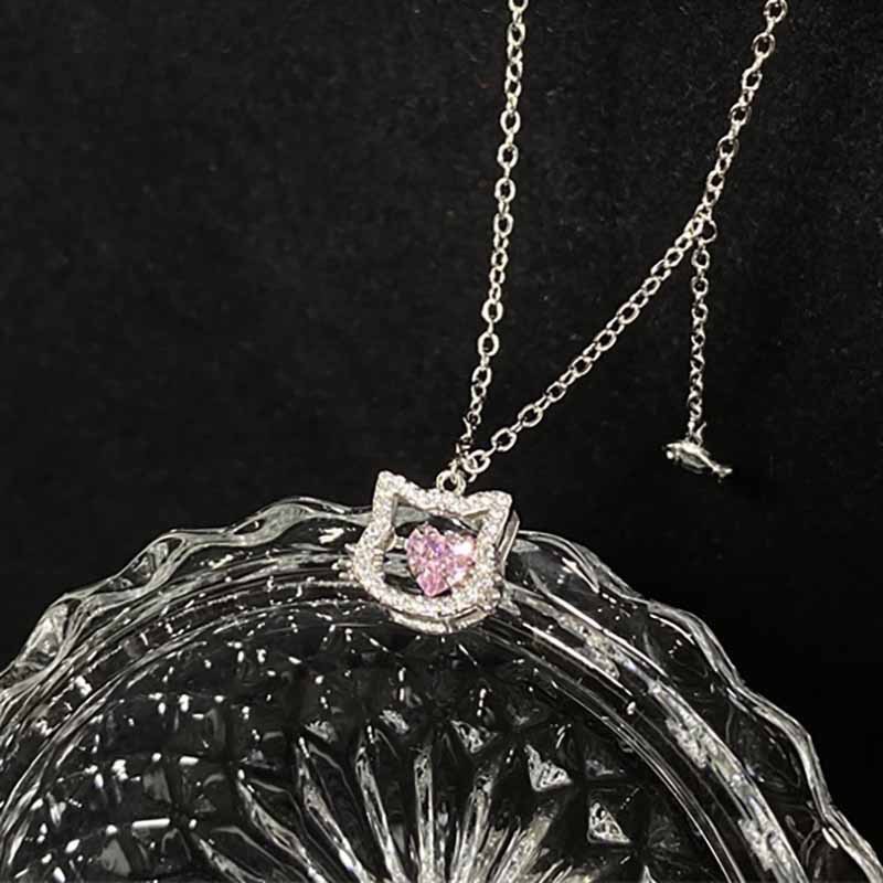 𝓨𝓪𝓷𝓰𝓑𝓲🕊️【粉鑽小萌貓吃小魚項鍊】 Y879-細節圖6