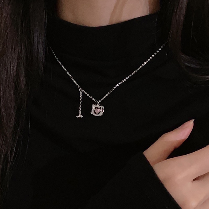 𝓨𝓪𝓷𝓰𝓑𝓲🕊️【粉鑽小萌貓吃小魚項鍊】 Y879-細節圖4
