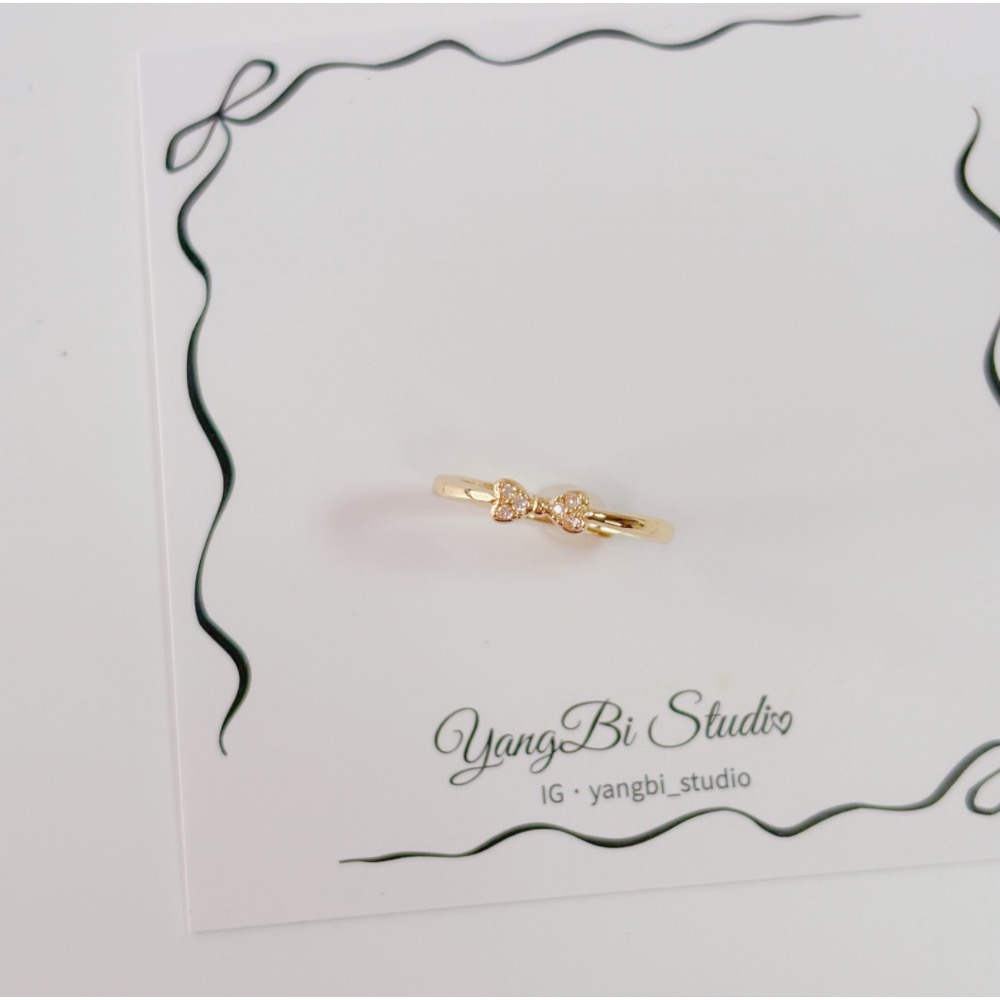𝓨𝓪𝓷𝓰𝓑𝓲🕊️【精緻閃耀點漾蝴蝶結戒指】 Y880-細節圖5