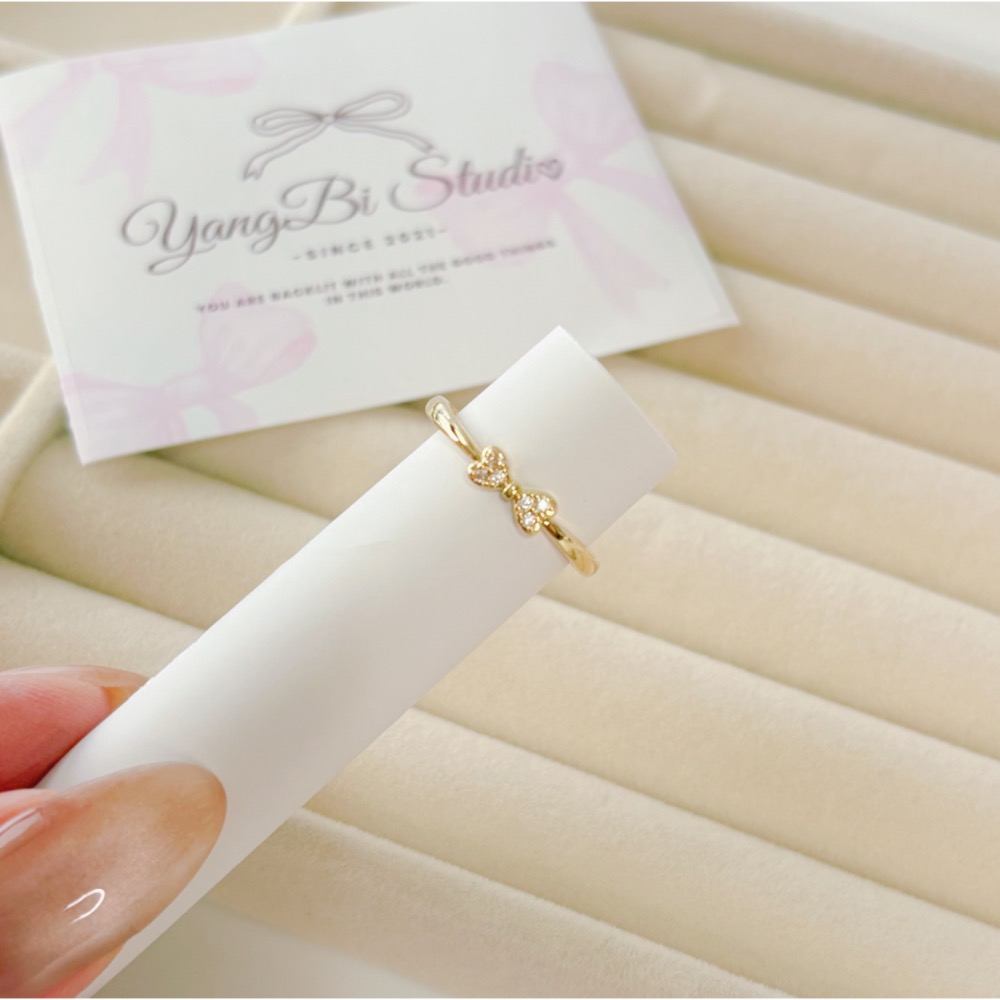 𝓨𝓪𝓷𝓰𝓑𝓲🕊️【精緻閃耀點漾蝴蝶結戒指】 Y880-細節圖9