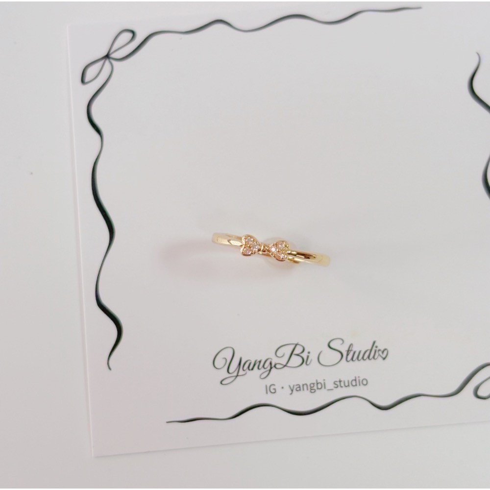 𝓨𝓪𝓷𝓰𝓑𝓲🕊️【精緻閃耀點漾蝴蝶結戒指】 Y880-細節圖5