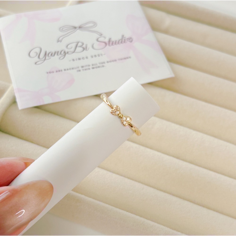 𝓨𝓪𝓷𝓰𝓑𝓲🕊️【精緻閃耀點漾蝴蝶結戒指】 Y880-細節圖9