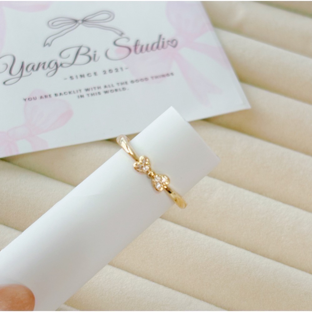 𝓨𝓪𝓷𝓰𝓑𝓲🕊️【精緻閃耀點漾蝴蝶結戒指】 Y880-規格圖10