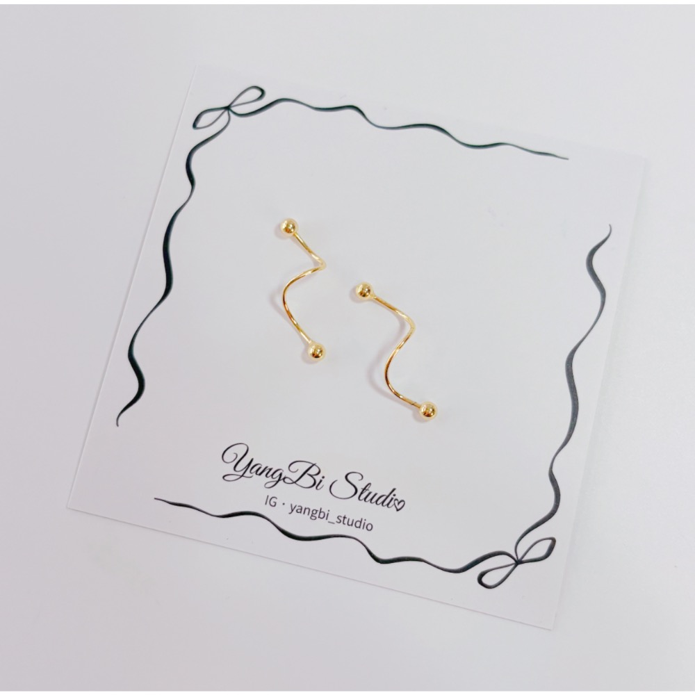 𝓨𝓪𝓷𝓰𝓑𝓲🕊️【睡覺免摘】【獨特S形彎勾螺旋耳釘】 Y881-細節圖2