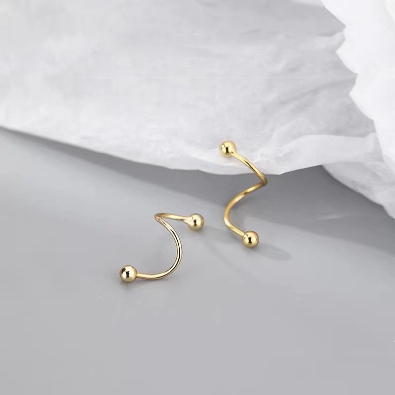 𝓨𝓪𝓷𝓰𝓑𝓲🕊️【睡覺免摘】【獨特S形彎勾螺旋耳釘】 Y881-細節圖3