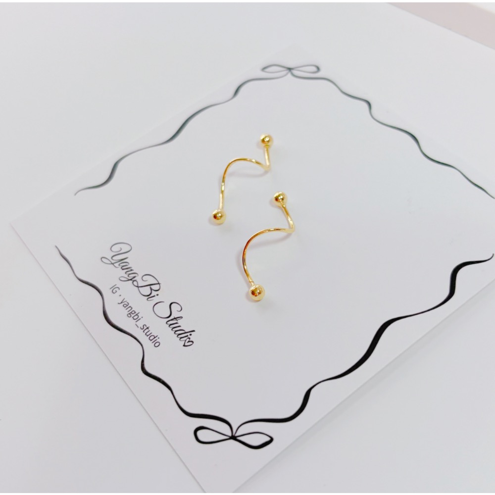 𝓨𝓪𝓷𝓰𝓑𝓲🕊️【睡覺免摘】【獨特S形彎勾螺旋耳釘】 Y881-細節圖9
