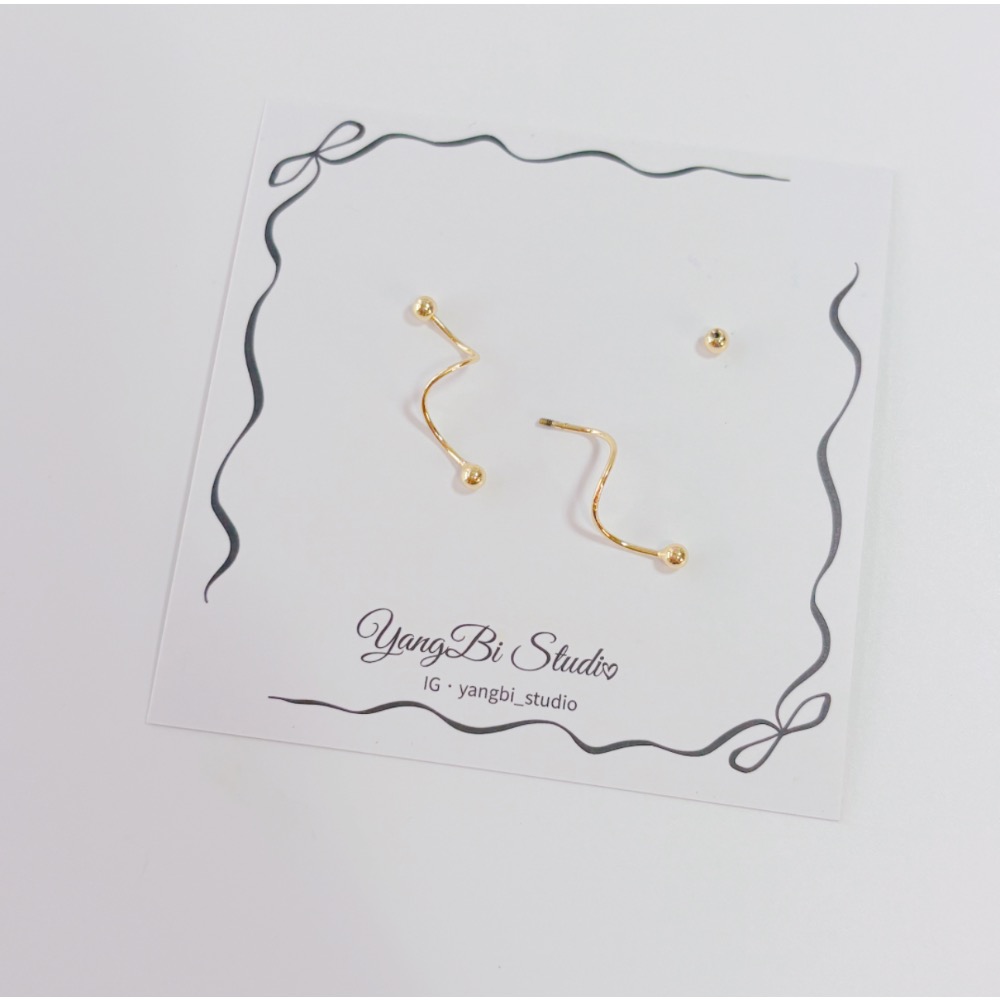 𝓨𝓪𝓷𝓰𝓑𝓲🕊️【睡覺免摘】【獨特S形彎勾螺旋耳釘】 Y881-細節圖10