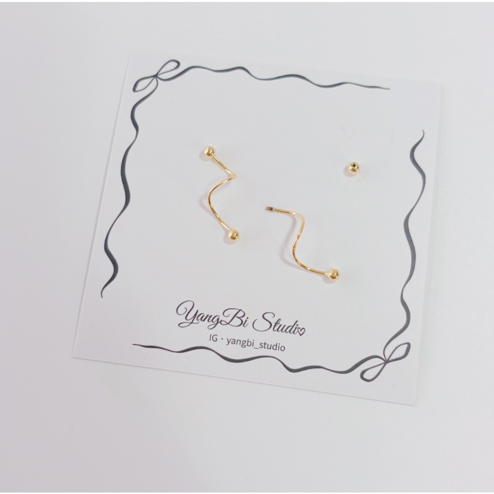𝓨𝓪𝓷𝓰𝓑𝓲🕊️【睡覺免摘】【獨特S形彎勾螺旋耳釘】 Y881-細節圖10