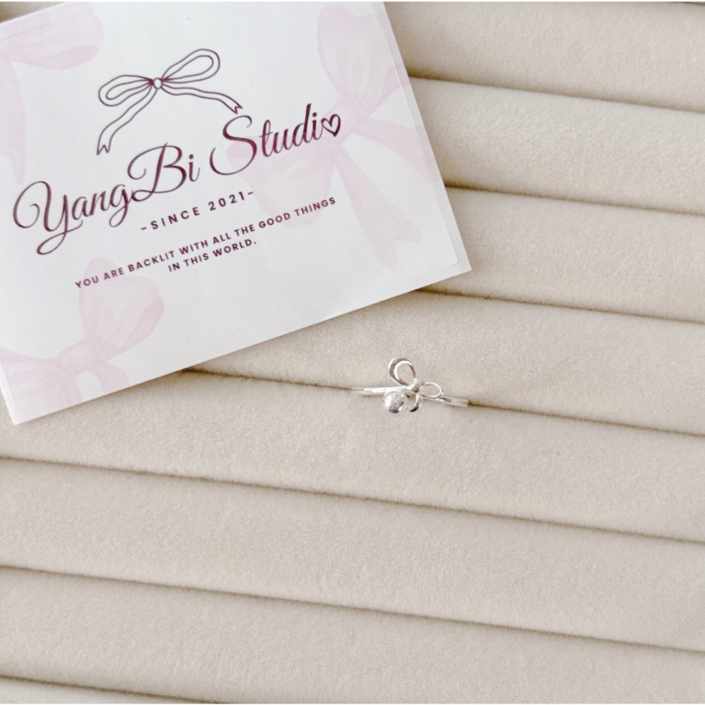 𝓨𝓪𝓷𝓰𝓑𝓲🕊️【S925純銀】【蝴蝶結圓珠戒指】 Y882-細節圖8