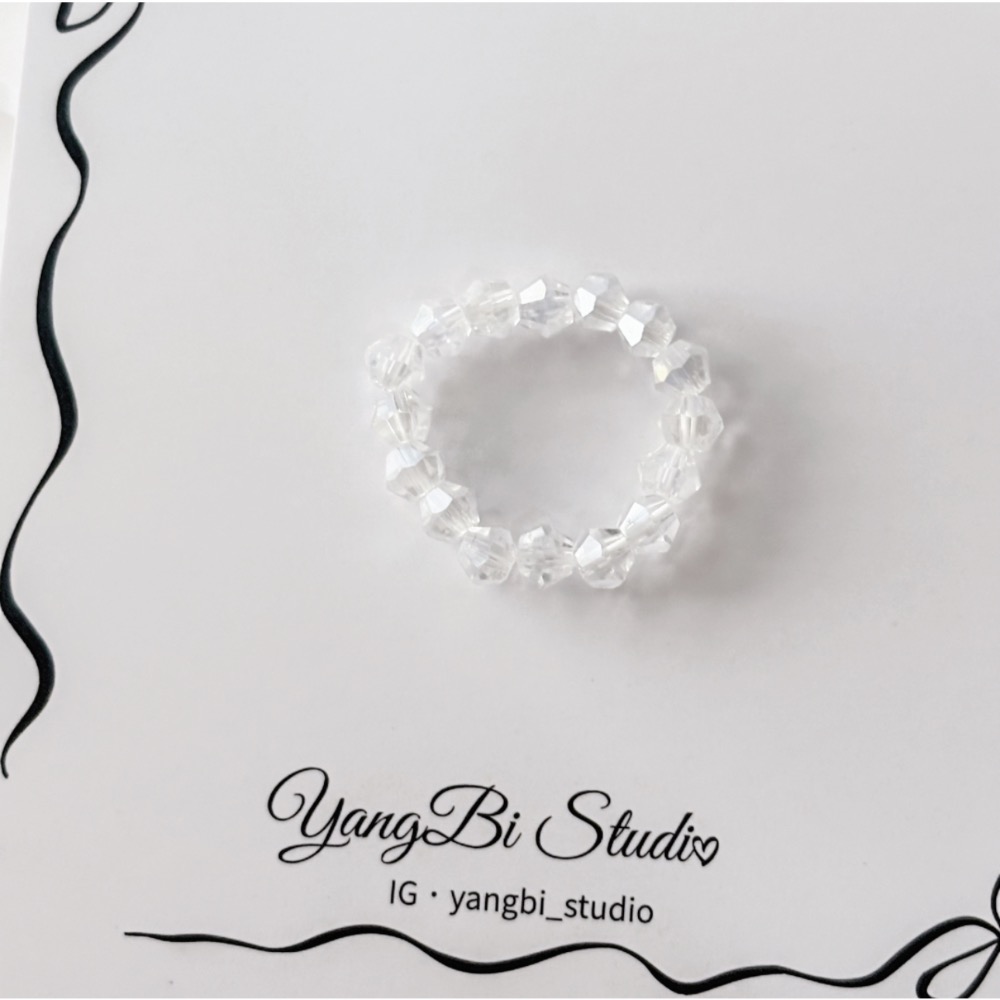 𝓨𝓪𝓷𝓰𝓑𝓲🕊️【超閃】【清透白彩細水晶戒指】 Y883-細節圖6