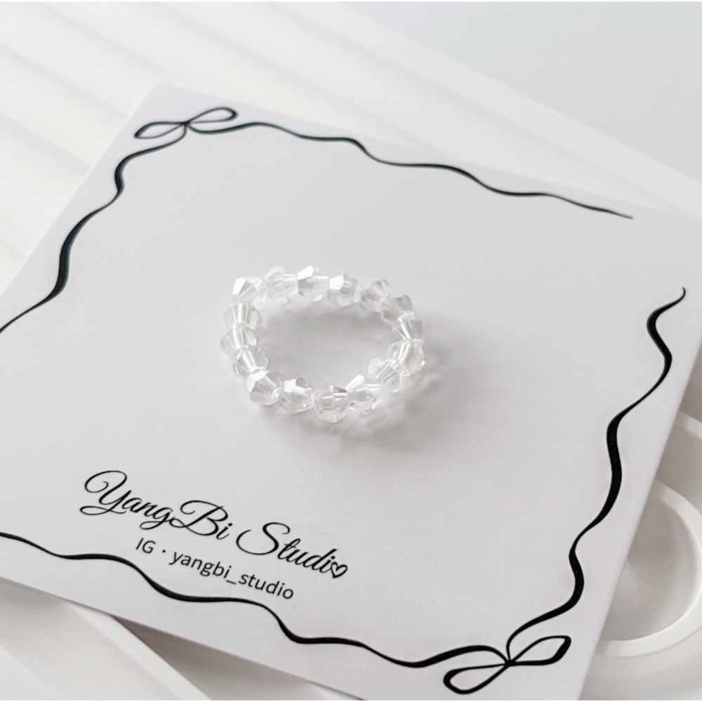 𝓨𝓪𝓷𝓰𝓑𝓲🕊️【超閃】【清透白彩細水晶戒指】 Y883-細節圖7