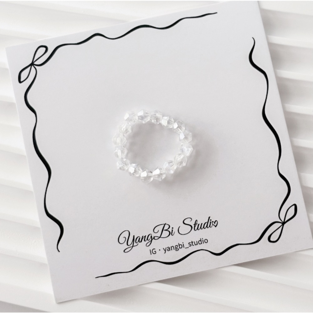 𝓨𝓪𝓷𝓰𝓑𝓲🕊️【超閃】【清透白彩細水晶戒指】 Y883-規格圖9