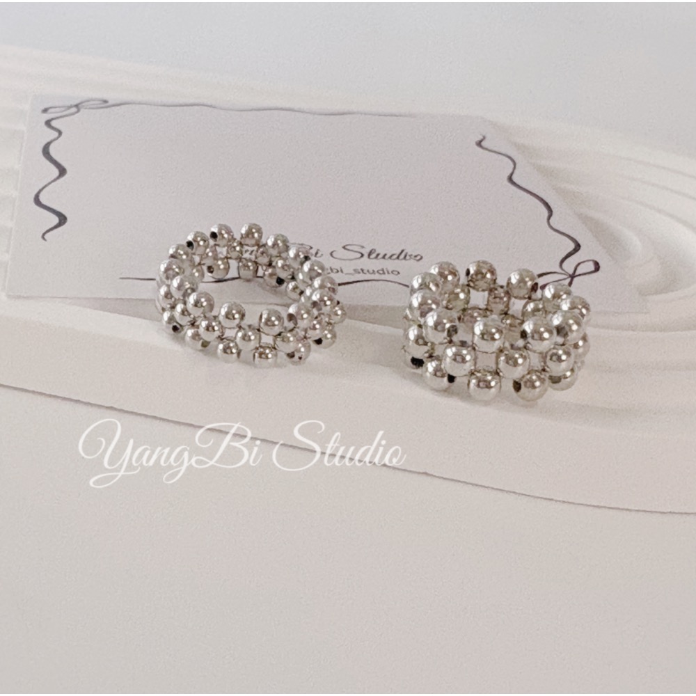 𝓨𝓪𝓷𝓰𝓑𝓲🕊️【韓版星空銀珠彈力戒指】 Y887-細節圖9