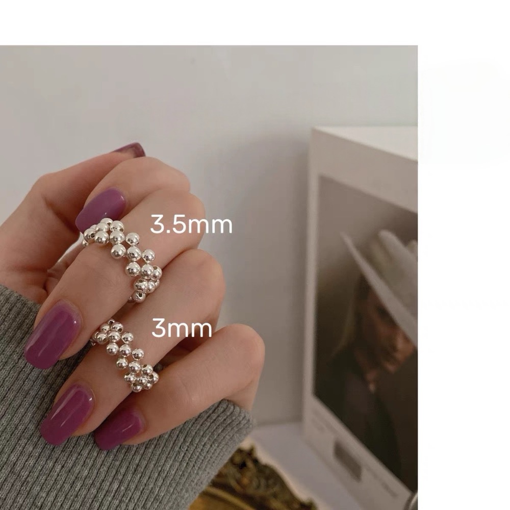 𝓨𝓪𝓷𝓰𝓑𝓲🕊️【韓版星空銀珠彈力戒指】 Y887-細節圖10