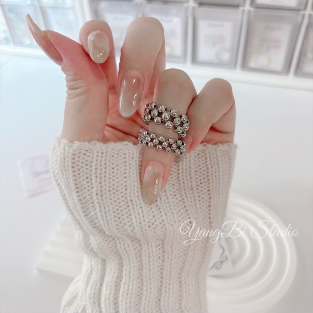 𝓨𝓪𝓷𝓰𝓑𝓲🕊️【韓版星空銀珠彈力戒指】 Y887-細節圖6