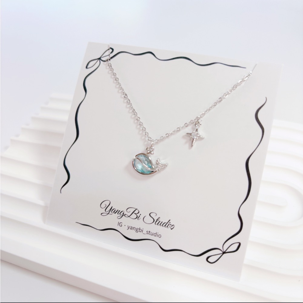 𝓨𝓪𝓷𝓰𝓑𝓲🕊️【小鯨喜】925銀【漾藍鯨魚項鍊】 Y889-細節圖9