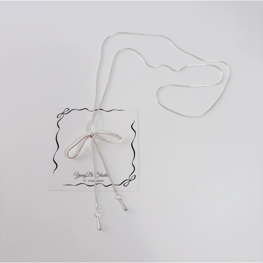 𝓨𝓪𝓷𝓰𝓑𝓲🕊️【可調節長度】【硬挺蝴蝶結流蘇項鍊】 Y890-細節圖3