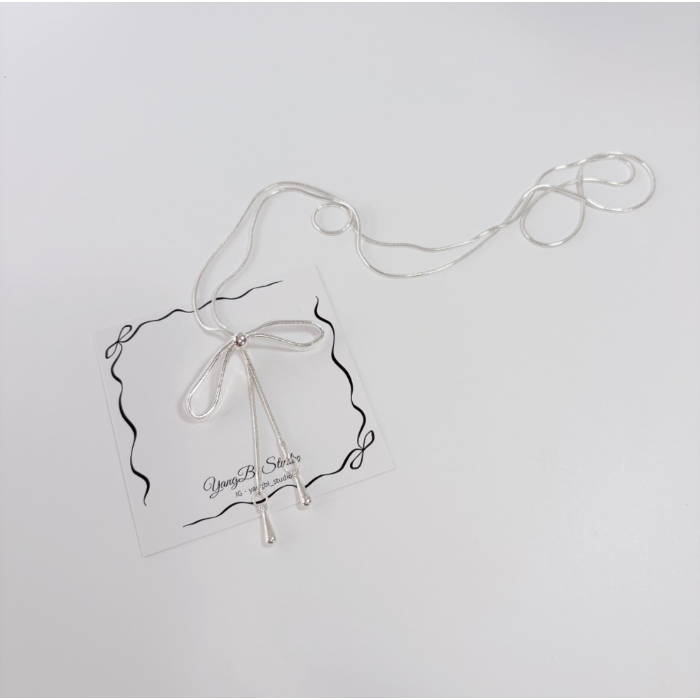 𝓨𝓪𝓷𝓰𝓑𝓲🕊️【可調節長度】【硬挺蝴蝶結流蘇項鍊】 Y890-細節圖10