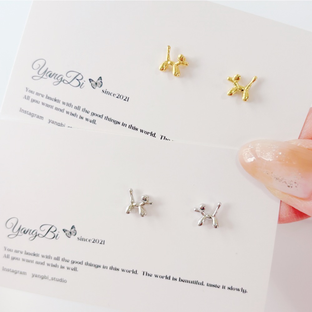 𝓨𝓪𝓷𝓰𝓑𝓲🕊️【上班上課都能戴】【可愛精緻氣球狗迷你耳釘】耳環 Y893-細節圖3