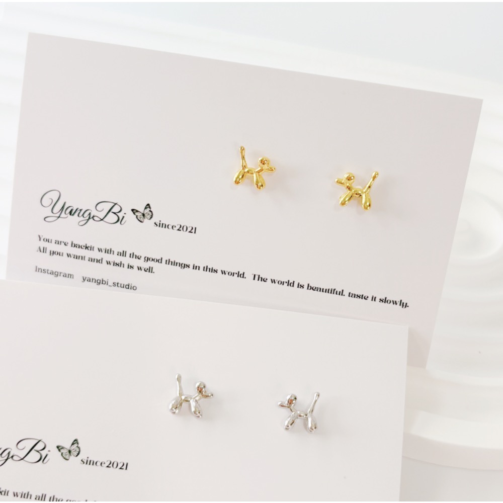 𝓨𝓪𝓷𝓰𝓑𝓲🕊️【上班上課都能戴】【可愛精緻氣球狗迷你耳釘】耳環 Y893-細節圖6