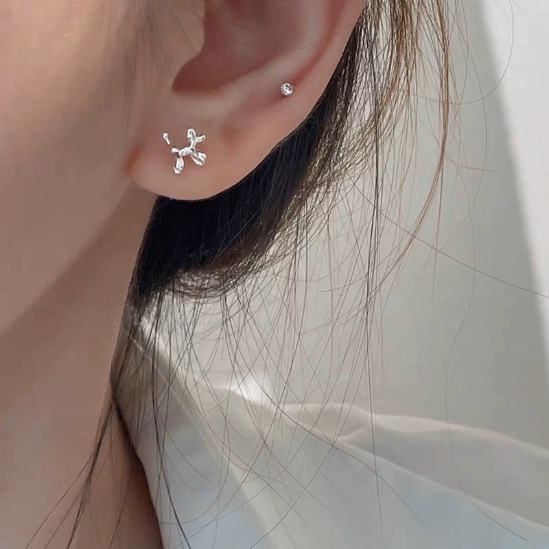 𝓨𝓪𝓷𝓰𝓑𝓲🕊️【上班上課都能戴】【可愛精緻氣球狗迷你耳釘】耳環 Y893-細節圖2