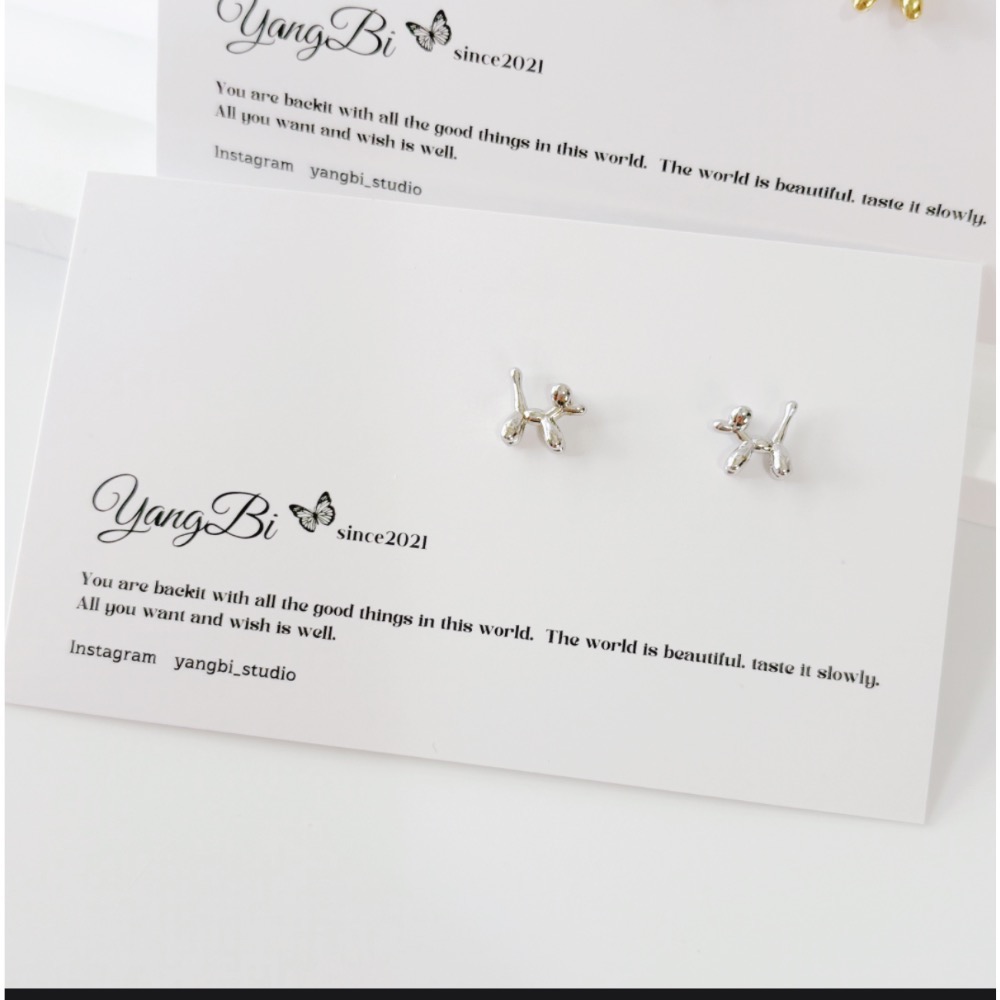 𝓨𝓪𝓷𝓰𝓑𝓲🕊️【上班上課都能戴】【可愛精緻氣球狗迷你耳釘】耳環 Y893-細節圖7