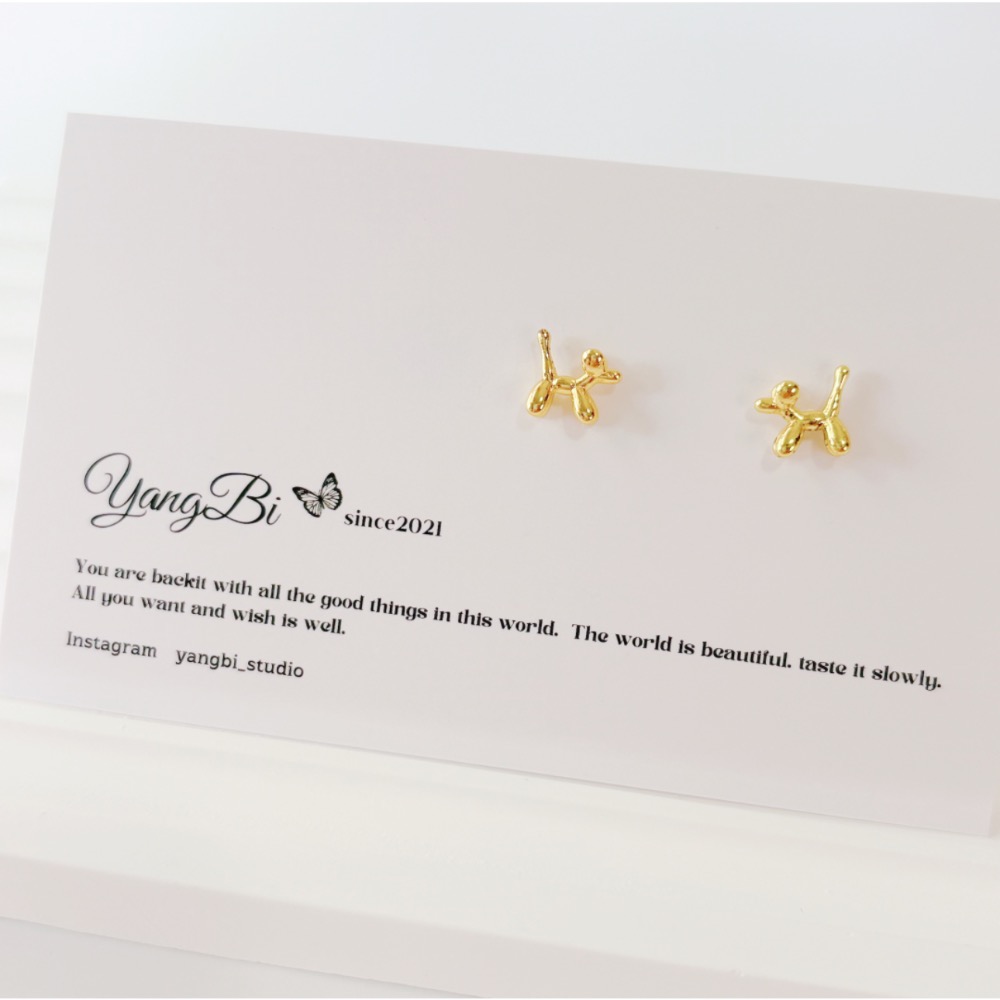 𝓨𝓪𝓷𝓰𝓑𝓲🕊️【上班上課都能戴】【可愛精緻氣球狗迷你耳釘】耳環 Y893-細節圖11