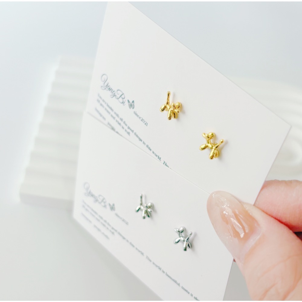 𝓨𝓪𝓷𝓰𝓑𝓲🕊️【上班上課都能戴】【可愛精緻氣球狗迷你耳釘】耳環 Y893-細節圖8