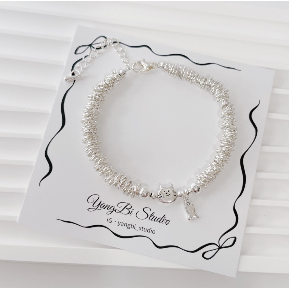 𝓨𝓪𝓷𝓰𝓑𝓲🕊️【超可愛】【貓咪小魚狗狗骨頭盤纏設計感手鍊】 Y894-細節圖4