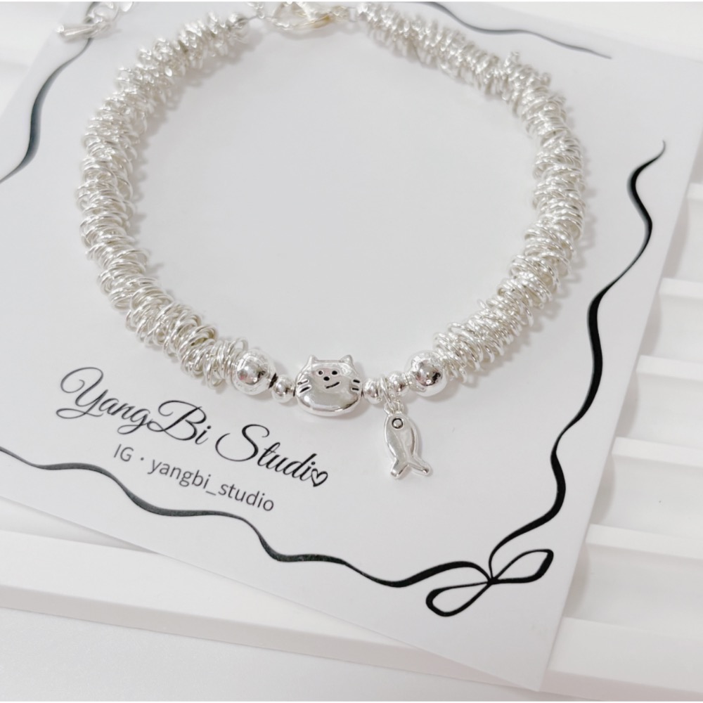 𝓨𝓪𝓷𝓰𝓑𝓲🕊️【超可愛】【貓咪小魚狗狗骨頭盤纏設計感手鍊】 Y894-細節圖9