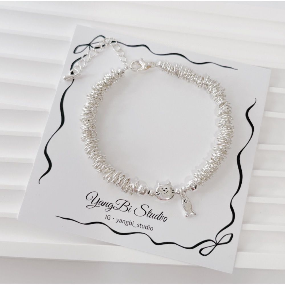 𝓨𝓪𝓷𝓰𝓑𝓲🕊️【超可愛】【貓咪小魚狗狗骨頭盤纏設計感手鍊】 Y894-細節圖4