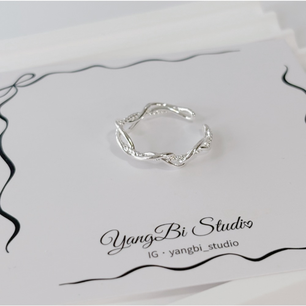 𝓨𝓪𝓷𝓰𝓑𝓲🕊️925純銀【千絲萬縷 波浪交叉纏繞戒指】 Y895-細節圖2