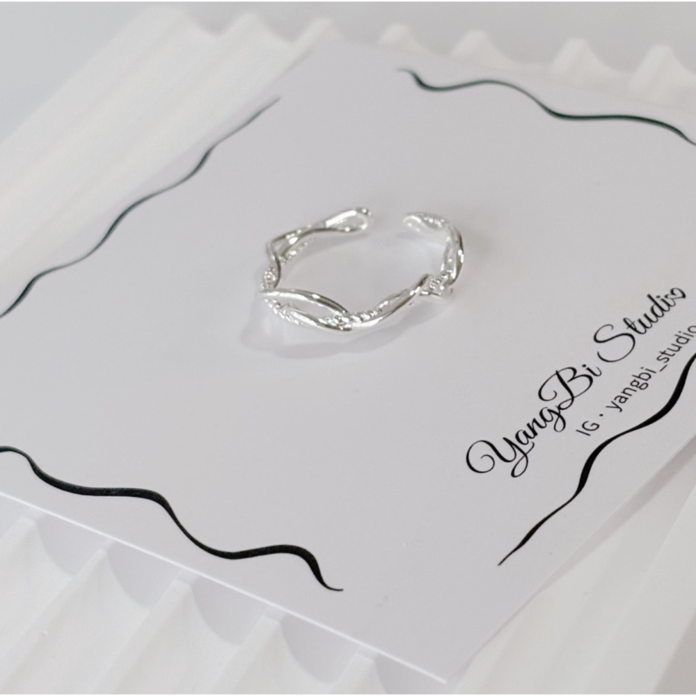 𝓨𝓪𝓷𝓰𝓑𝓲🕊️925純銀【千絲萬縷 波浪交叉纏繞戒指】 Y895-細節圖3