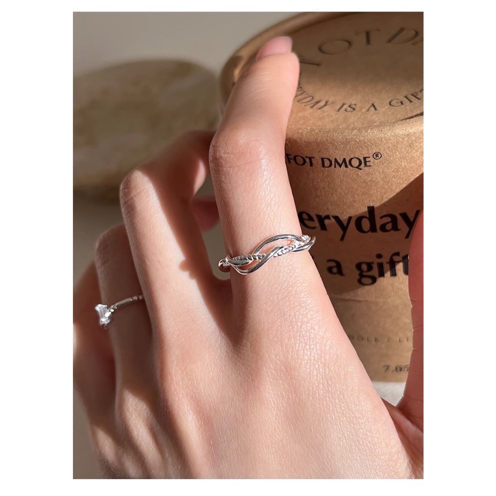 𝓨𝓪𝓷𝓰𝓑𝓲🕊️925純銀【千絲萬縷 波浪交叉纏繞戒指】 Y895-細節圖10