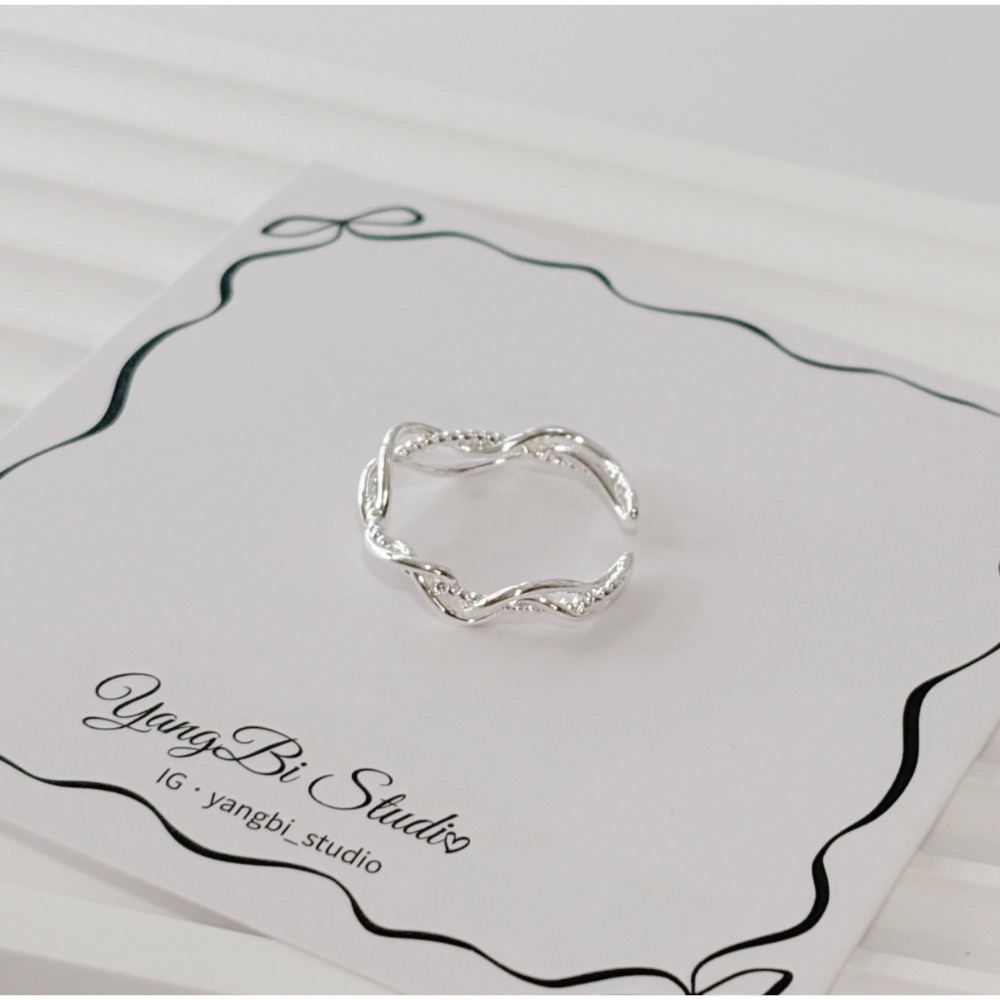𝓨𝓪𝓷𝓰𝓑𝓲🕊️925純銀【千絲萬縷 波浪交叉纏繞戒指】 Y895-細節圖8