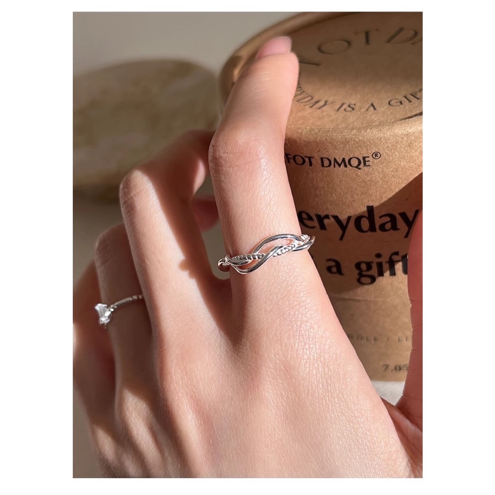 𝓨𝓪𝓷𝓰𝓑𝓲🕊️925純銀【千絲萬縷 波浪交叉纏繞戒指】 Y895-細節圖10