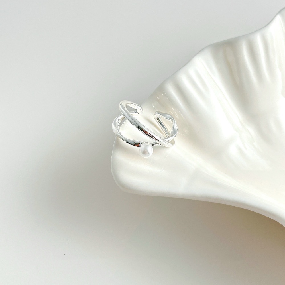 𝓨𝓪𝓷𝓰𝓑𝓲🕊️925純銀【麻花珍珠九結繩戒指】 Y896-細節圖3