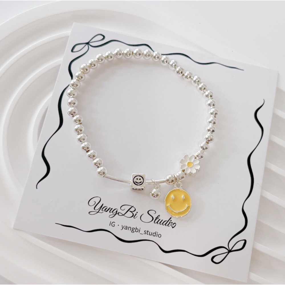 𝓨𝓪𝓷𝓰𝓑𝓲🕊️【每天都要保持微笑】【小雛菊笑臉圓珠手鍊】 Y899-細節圖2