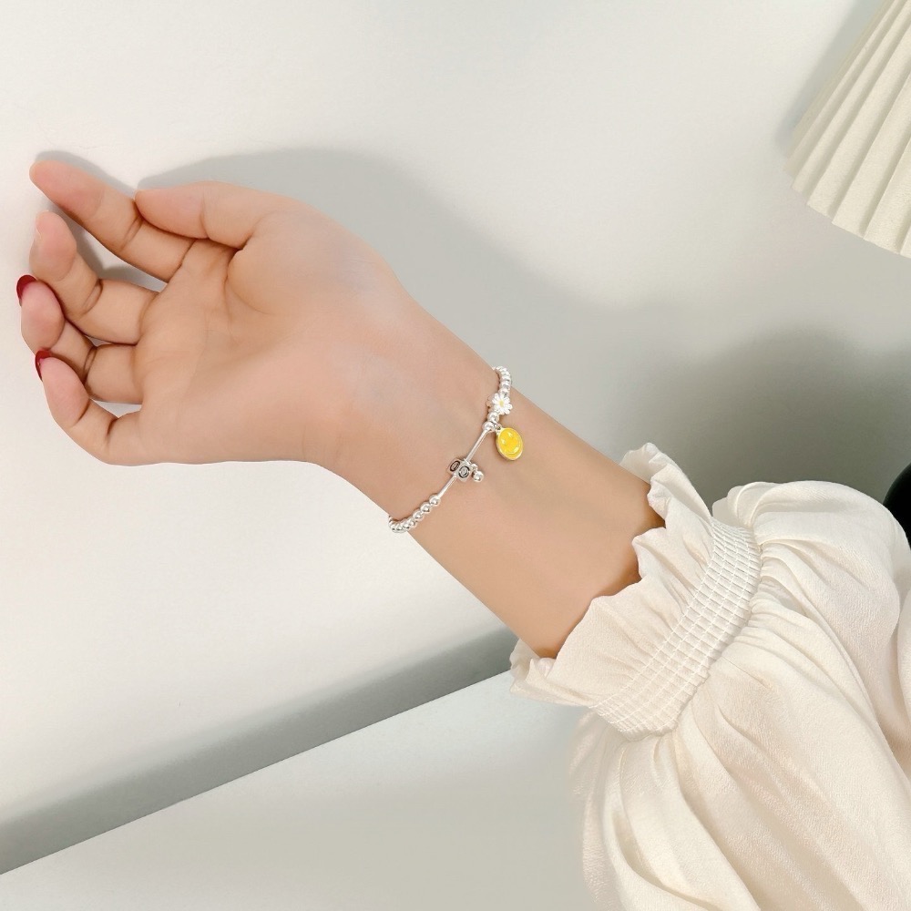 𝓨𝓪𝓷𝓰𝓑𝓲🕊️【每天都要保持微笑】【小雛菊笑臉圓珠手鍊】 Y899-細節圖3