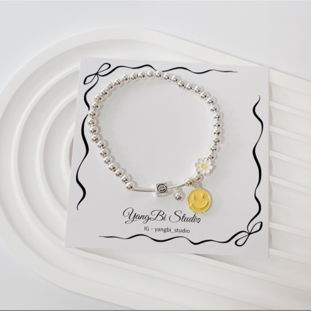 𝓨𝓪𝓷𝓰𝓑𝓲🕊️【每天都要保持微笑】【小雛菊笑臉圓珠手鍊】 Y899-細節圖9